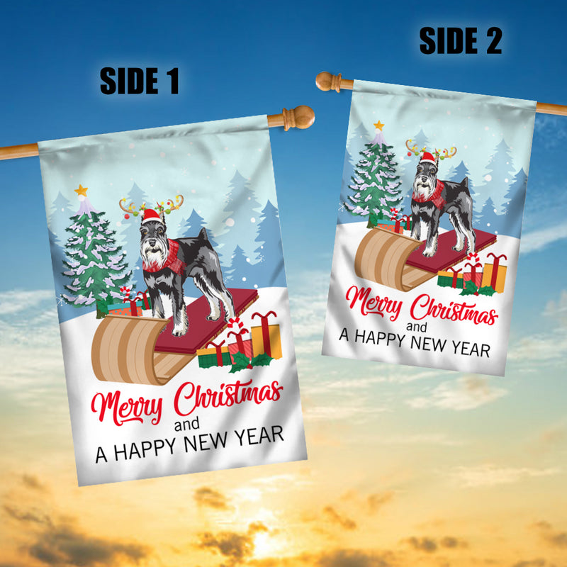 Dog Schnauzer Christmas Flag Merry Christmas and Happy New Year Welcome Gift for Dog Lovers House Flag mockup 3 800x.jpg