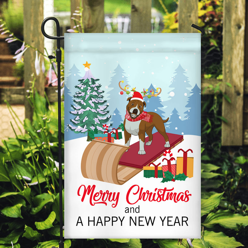 Dog Pitbull Christmas Flag Merry Christmas and Happy New Year Welcome Gift for Dog Lovers Garden Flag mockup 2 800x.jpg