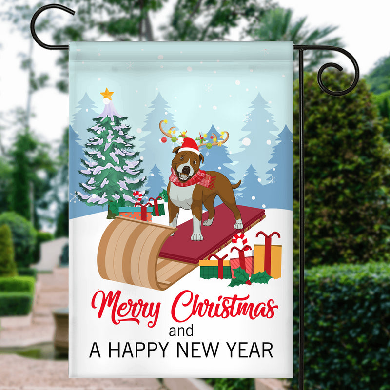 Dog Pitbull Christmas Flag Merry Christmas and Happy New Year Welcome Gift for Dog Lovers Garden Flag mockup 3 800x.jpg
