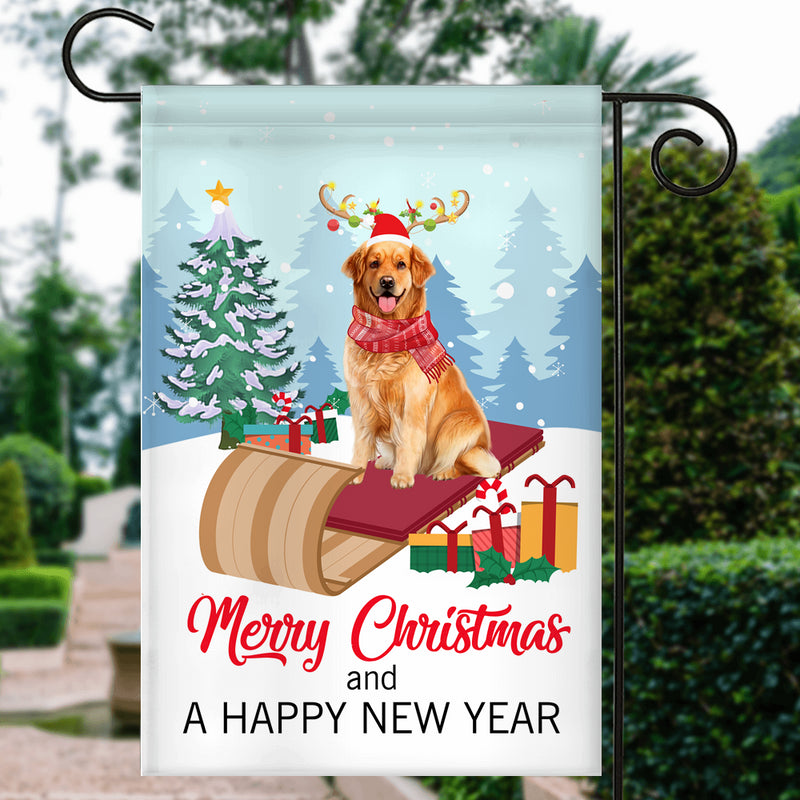 Dog Golden Retriever Christmas Flag Merry Christmas and Happy New Year Welcome Gift for Dog Lovers Garden Flag mockup 3 800x.jpg
