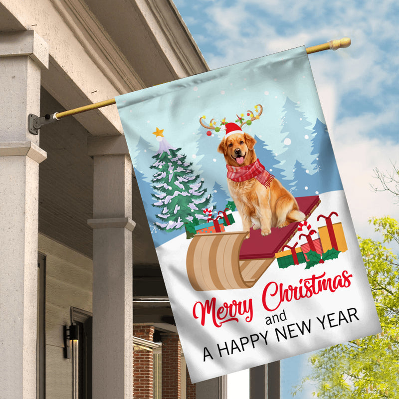 Dog Golden Retriever Christmas Flag Merry Christmas and Happy New Year Welcome Gift for Dog Lovers House Flag mockup 2 800x.jpg