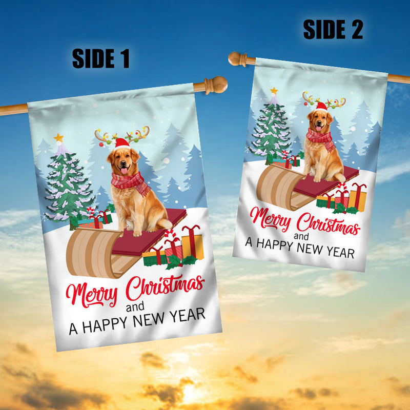 Dog Golden Retriever Christmas Flag Merry Christmas and Happy New Year Welcome Gift for Dog Lovers House Flag mockup 3 800x.jpg