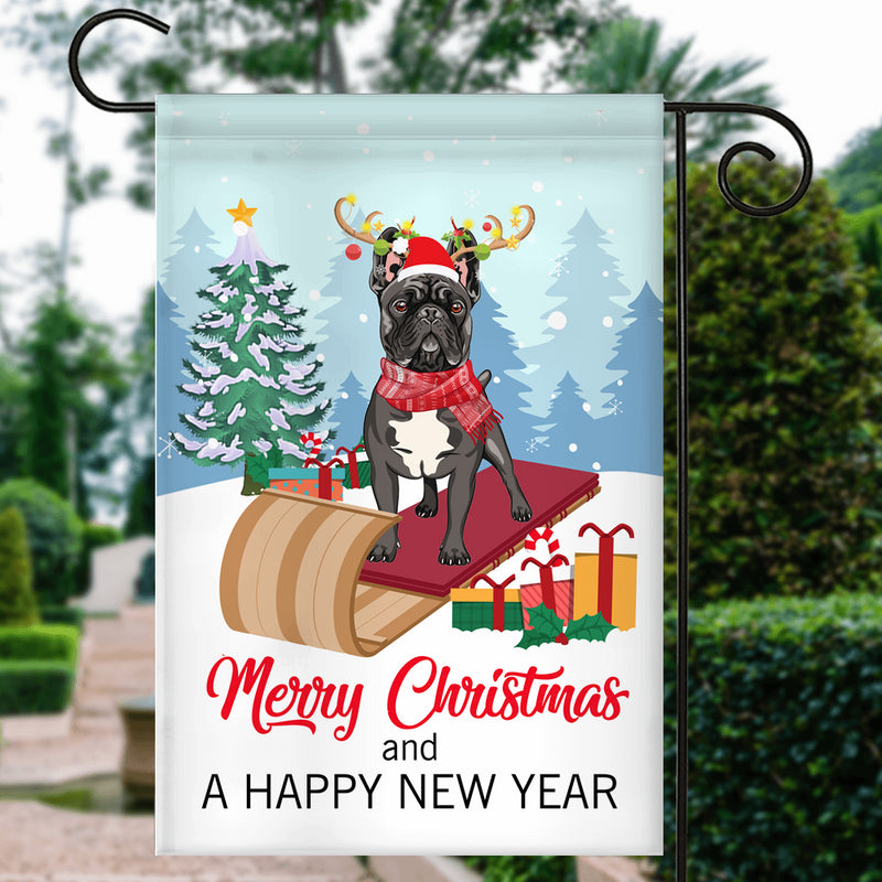 Dog French Bulldog Christmas Flag Merry Christmas and Happy New Year Welcome Gift for Dog Lovers Garden Flag mockup 3 800x.jpg