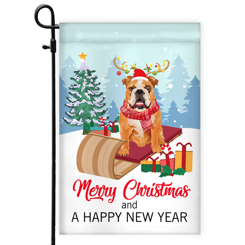 Dog Bulldog Christmas Flag Merry Christmas and Happy New Year Welcome Gift for Dog Lovers Garden Flag mockup 1 800x.jpg