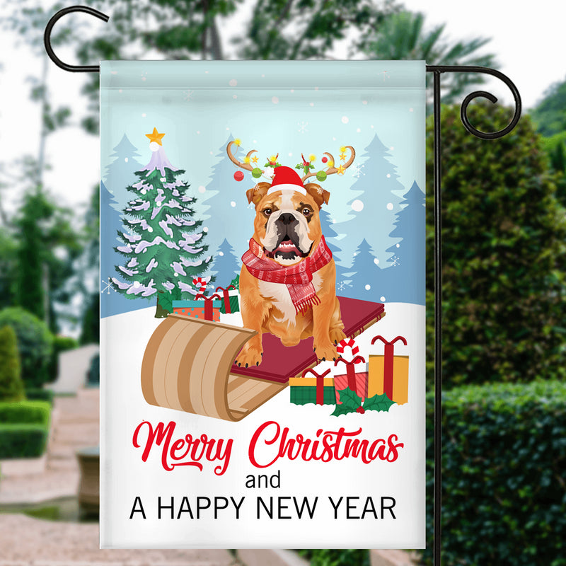 Dog Bulldog Christmas Flag Merry Christmas and Happy New Year Welcome Gift for Dog Lovers Garden Flag mockup 3 800x.jpg