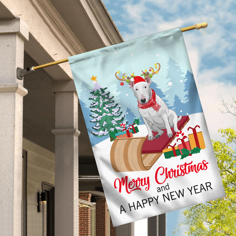 Dog Bull Terrier Christmas Flag Merry Christmas and Happy New Year Welcome Gift for Dog Lovers House Flag mockup 2 800x.jpg