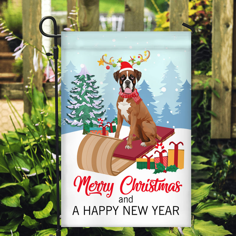Dog Boxer Christmas Flag Merry Christmas and Happy New Year Welcome Gift for Dog Lovers Garden Flag mockup 2 800x.jpg
