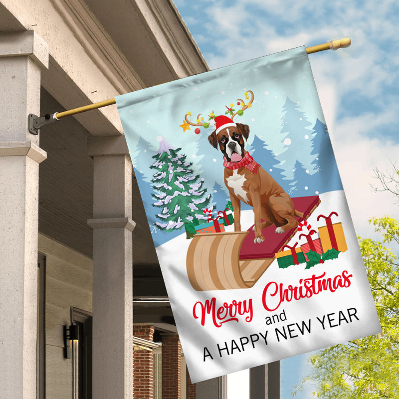Dog Boxer Christmas Flag Merry Christmas and Happy New Year Welcome Gift for Dog Lovers House Flag mockup 2 800x.jpg