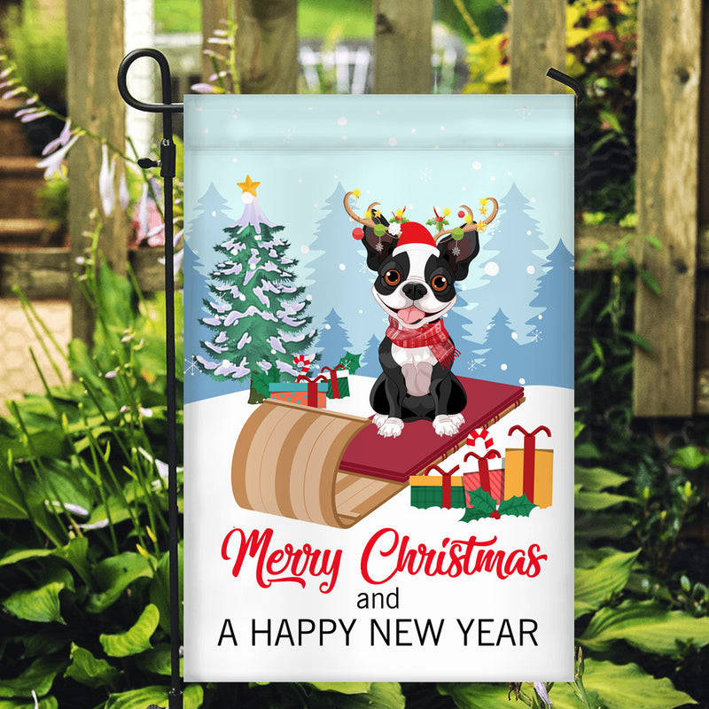 Dog Boston Terrier Christmas Flag Merry Christmas and Happy New Year Welcome Gift for Dog Lovers Garden Flag mockup 2 800x.jpg