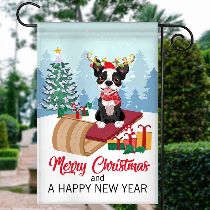 Dog Boston Terrier Christmas Flag Merry Christmas and Happy New Year Welcome Gift for Dog Lovers Garden Flag mockup 3 800x.jpg