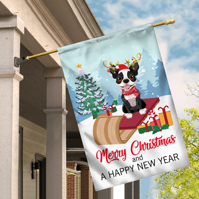 Dog Boston Terrier Christmas Flag Merry Christmas and Happy New Year Welcome Gift for Dog Lovers House Flag mockup 2 800x.jpg