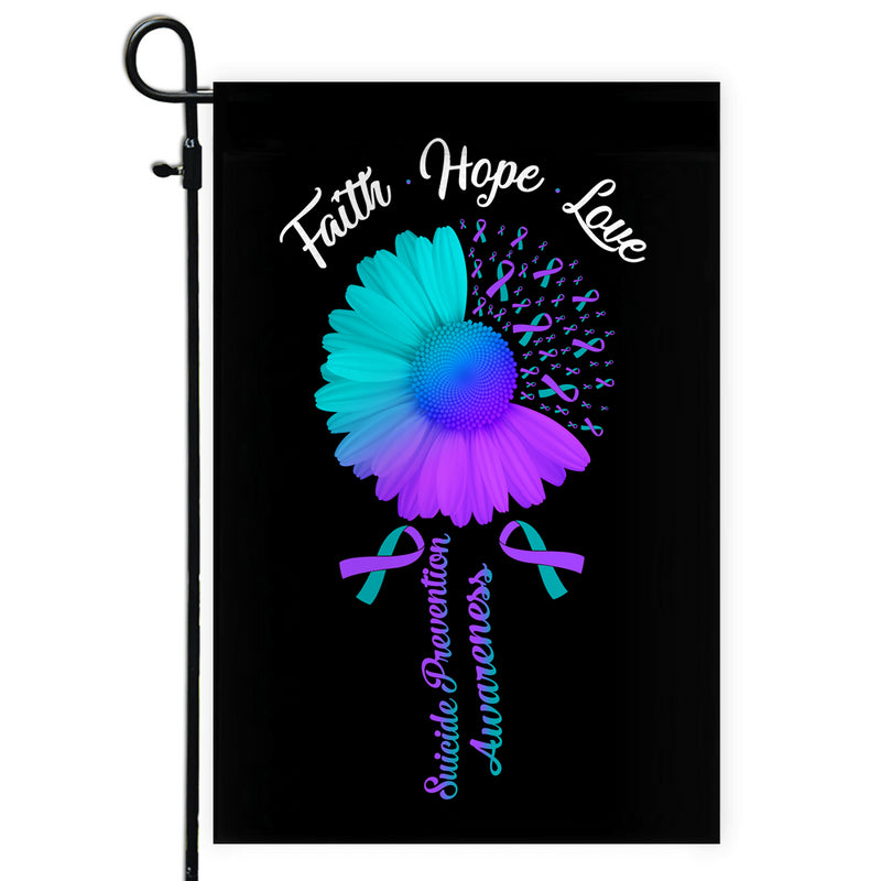 Faith Hope Love Suicide Prevention Awareness Flag Daisy Flower Teal and Purple Ribbon Garden Flag mockup 1 800x.jpg
