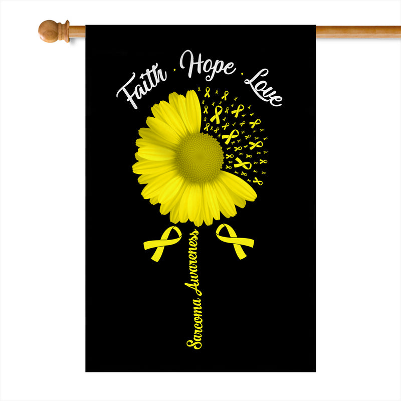 Faith Hope Love Sarcoma Awareness Flag Daisy Flower Yellow Ribbon House Flag mockup 1 800x.jpg