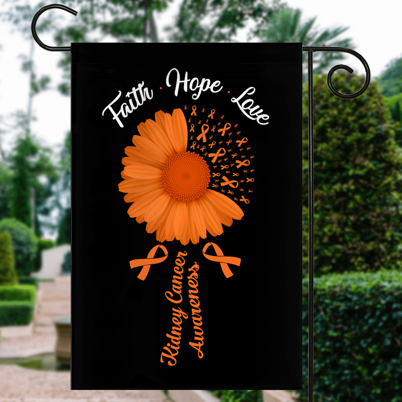Faith Hope Love Kidney Cancer Awareness Flag Daisy Flower Orange Ribbon Garden Flag mockup 3 800x.jpg