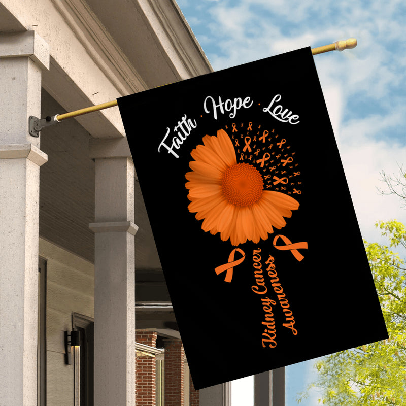 Faith Hope Love Kidney Cancer Awareness Flag Daisy Flower Orange Ribbon House Flag mockup 2 800x.jpg