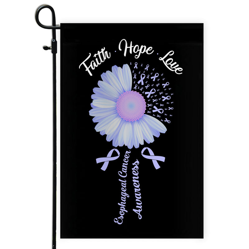 Faith Hope Love Esophageal Cancer Awareness Flag Daisy Flower Periwinkle Ribbon Garden Flag mockup 1 800x.jpg