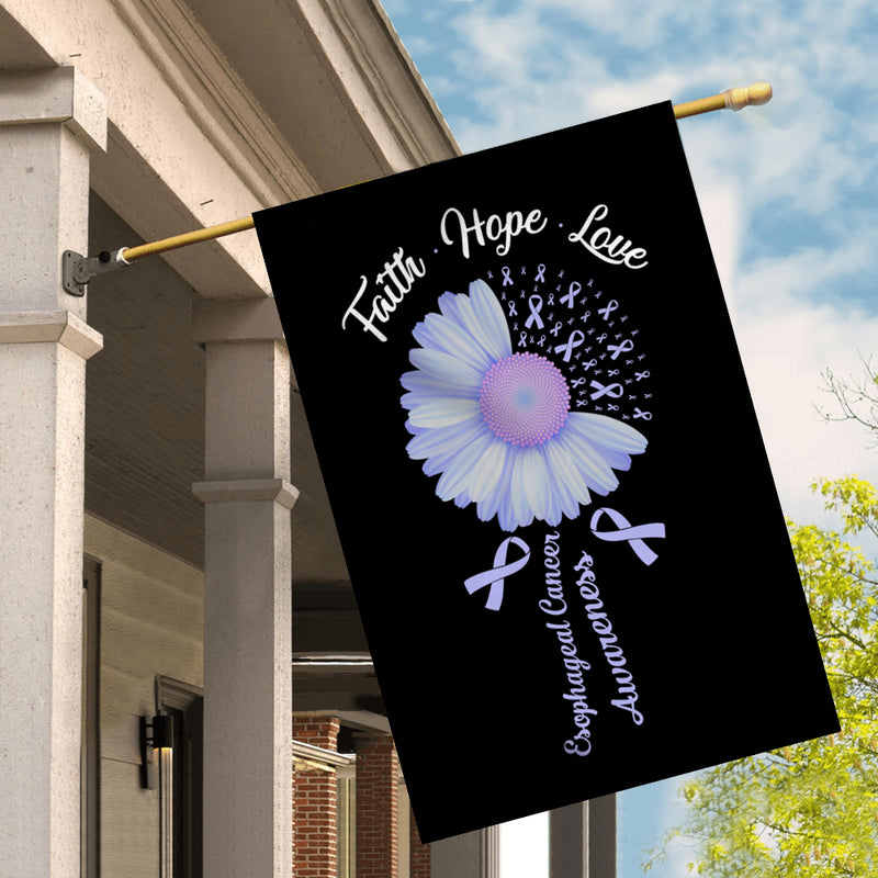 Faith Hope Love Esophageal Cancer Awareness Flag Daisy Flower Periwinkle Ribbon House Flag mockup 2 800x.jpg