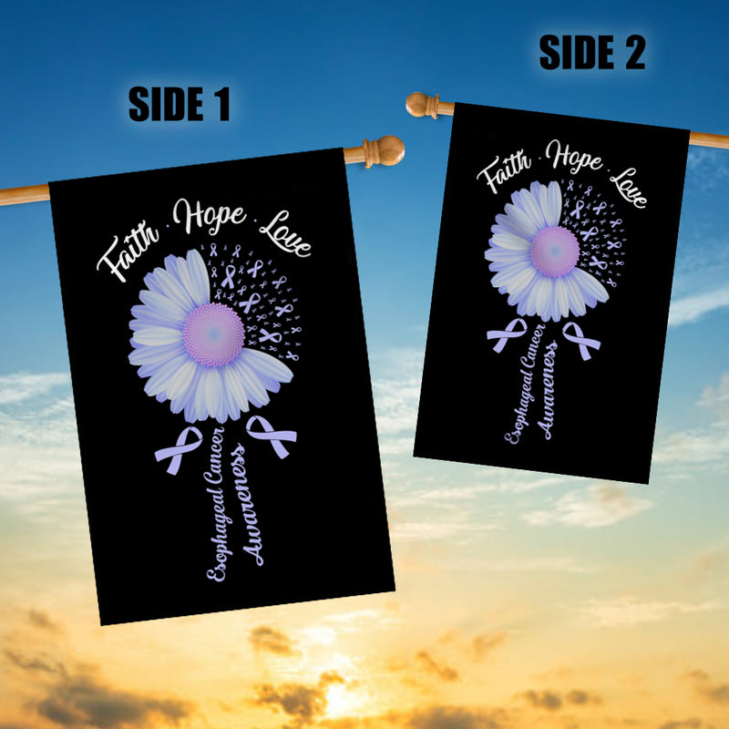 Faith Hope Love Esophageal Cancer Awareness Flag Daisy Flower Periwinkle Ribbon House Flag mockup 3 800x.jpg