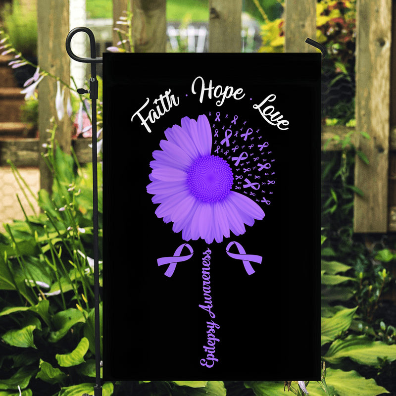 Faith Hope Love Epilepsy Awareness Flag Daisy Flower Purple Ribbon Garden Flag mockup 2 800x.jpg