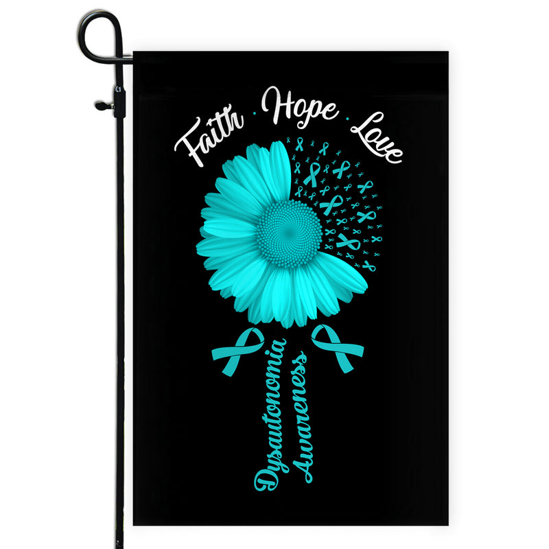 Faith Hope Love Dysautonomia Awareness Flag Daisy Flower Turquoise Ribbon Garden Flag mockup 1 800x.jpg