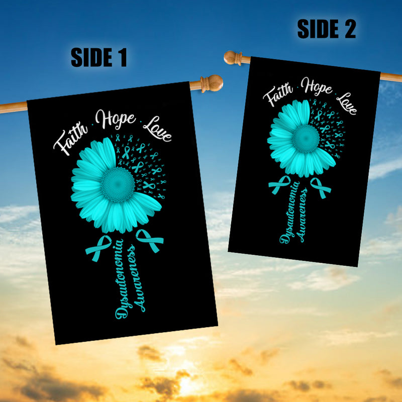 Faith Hope Love Dysautonomia Awareness Flag Daisy Flower Turquoise Ribbon House Flag mockup 3 800x.jpg