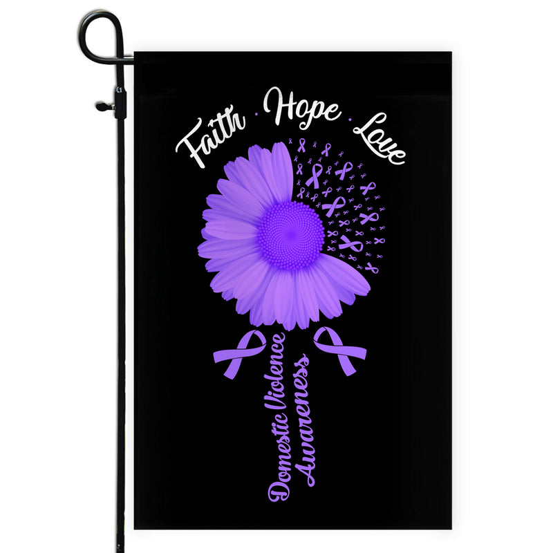 Faith Hope Love Domestic Violence Awareness Flag Daisy Flower Purple Ribbon Garden Flag mockup 1 800x.jpg