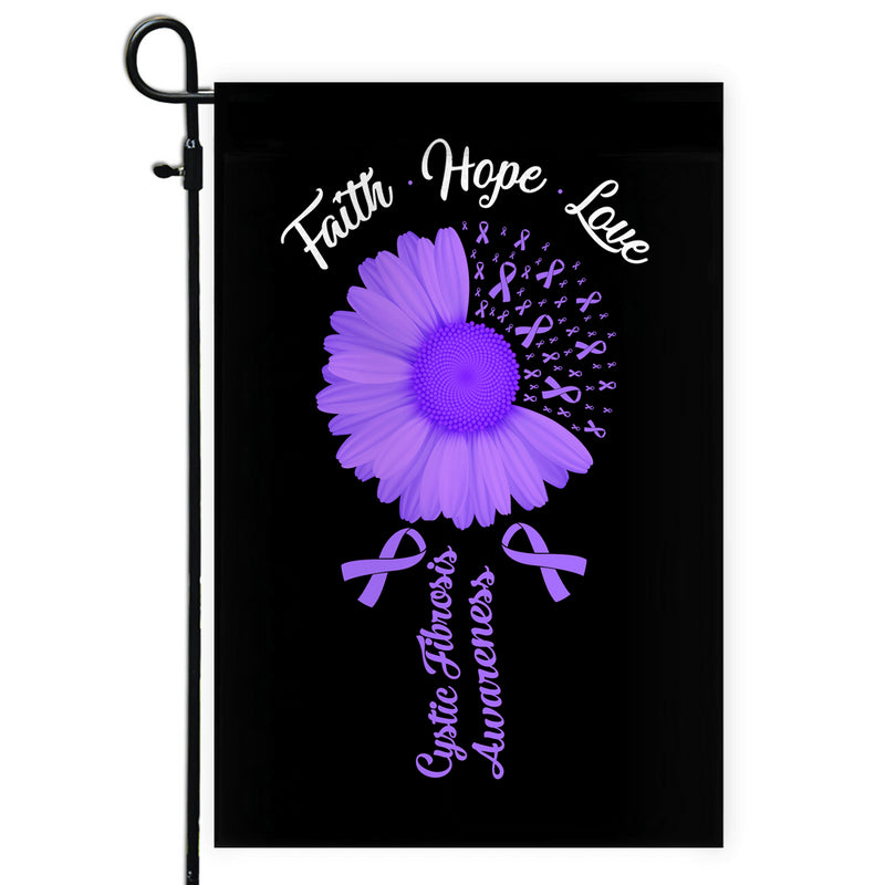 Faith Hope Love Cystic Fibrosis Awareness Flag Daisy Flower Purple Ribbon Garden Flag mockup 1 800x.jpg
