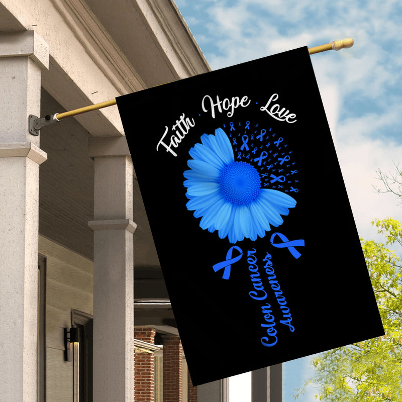 Faith Hope Love Colon Cancer Awareness Flag Daisy Flower Blue Ribbon House Flag mockup 2 800x.jpg