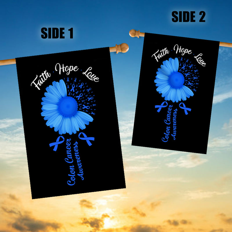 Faith Hope Love Colon Cancer Awareness Flag Daisy Flower Blue Ribbon House Flag mockup 3 800x.jpg