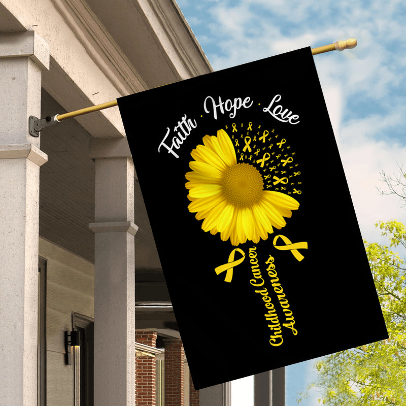 Faith Hope Love Childhood Cancer Awareness Flag Daisy Flower Gold Ribbon House Flag mockup 2 800x.jpg