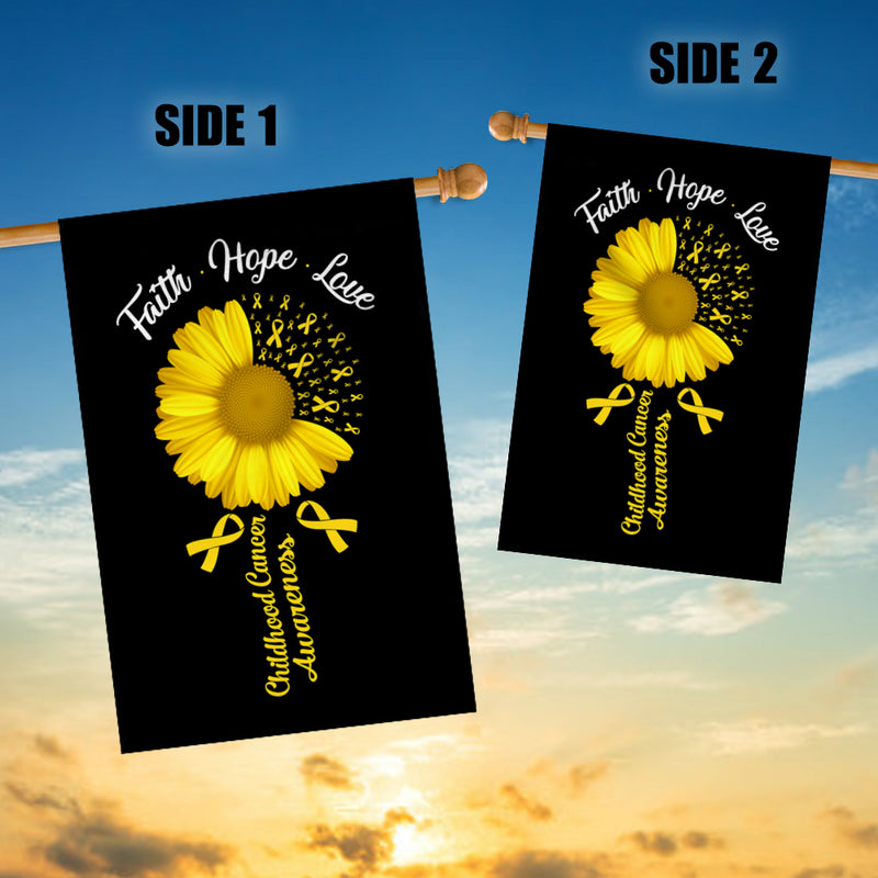 Faith Hope Love Childhood Cancer Awareness Flag Daisy Flower Gold Ribbon House Flag mockup 3 800x.jpg