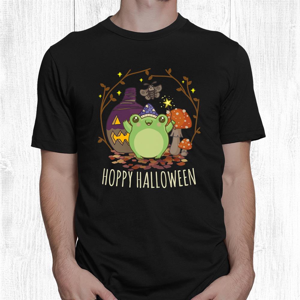 kawaii cottagecore aesthetic frog fungi cute hoppy halloween shirt 1.jpg