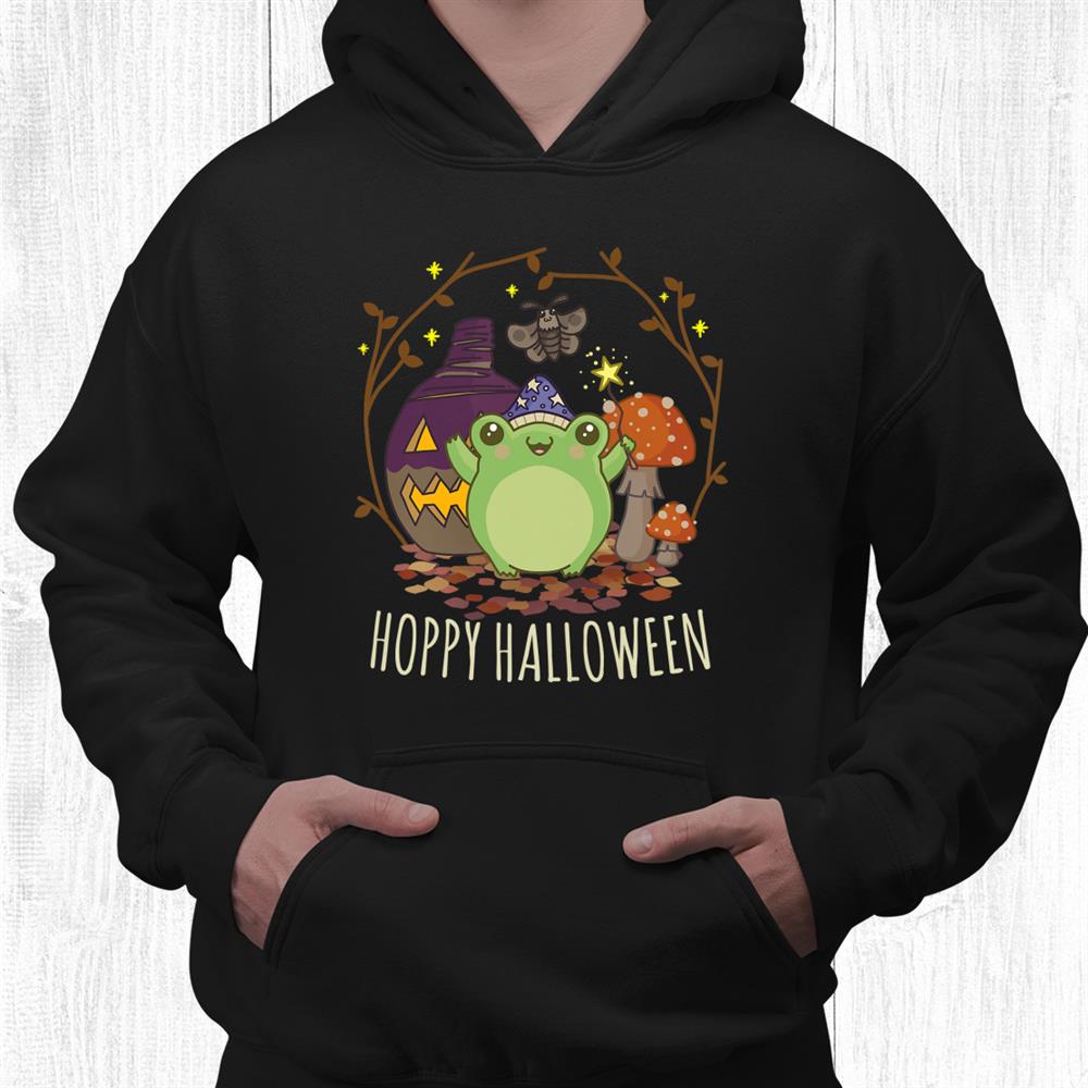 kawaii cottagecore aesthetic frog fungi cute hoppy halloween shirt 3.jpg