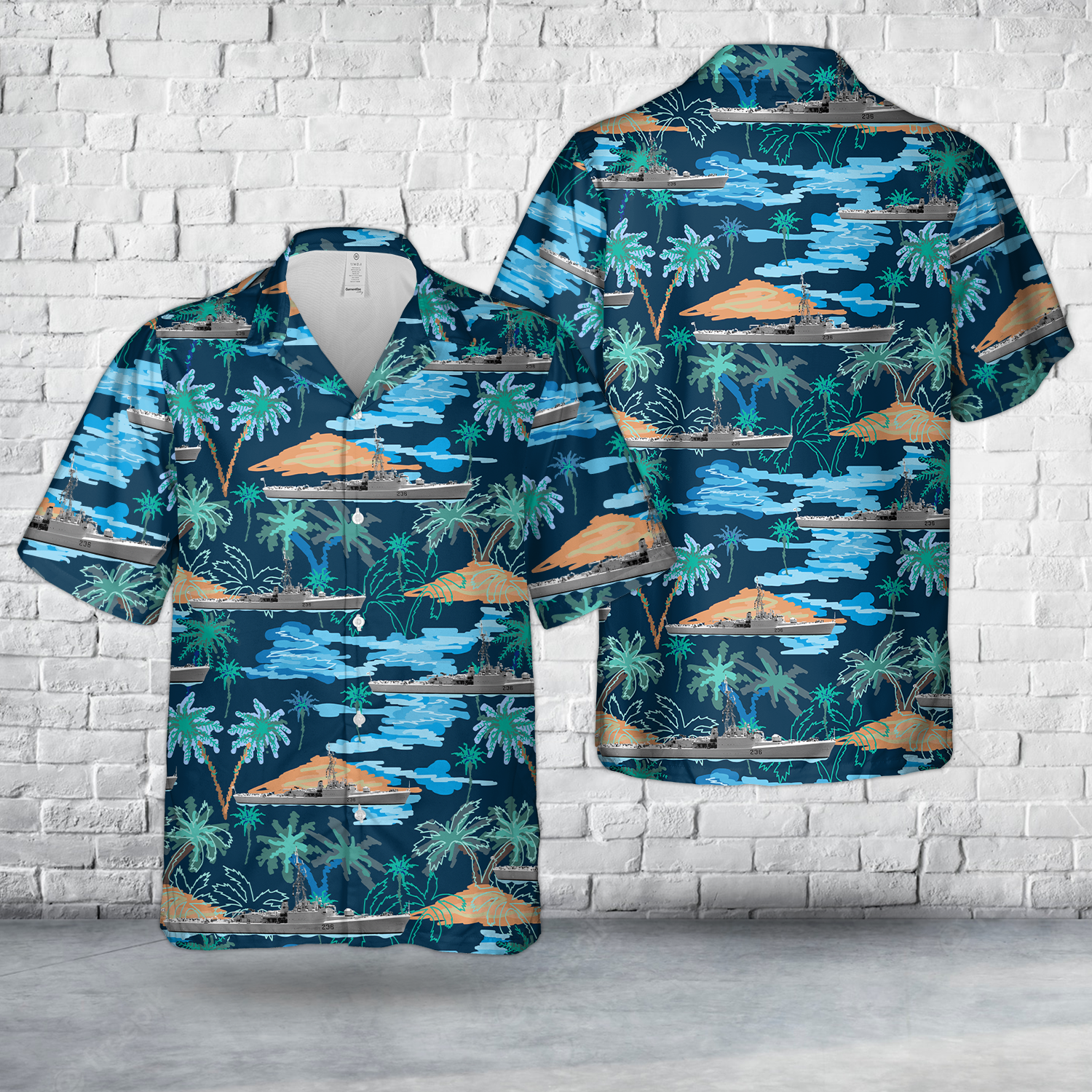 Royal Canadian Navy HMCS Gatineau DDE 236 Hawaiian Shirt DLHH0205PL03.png