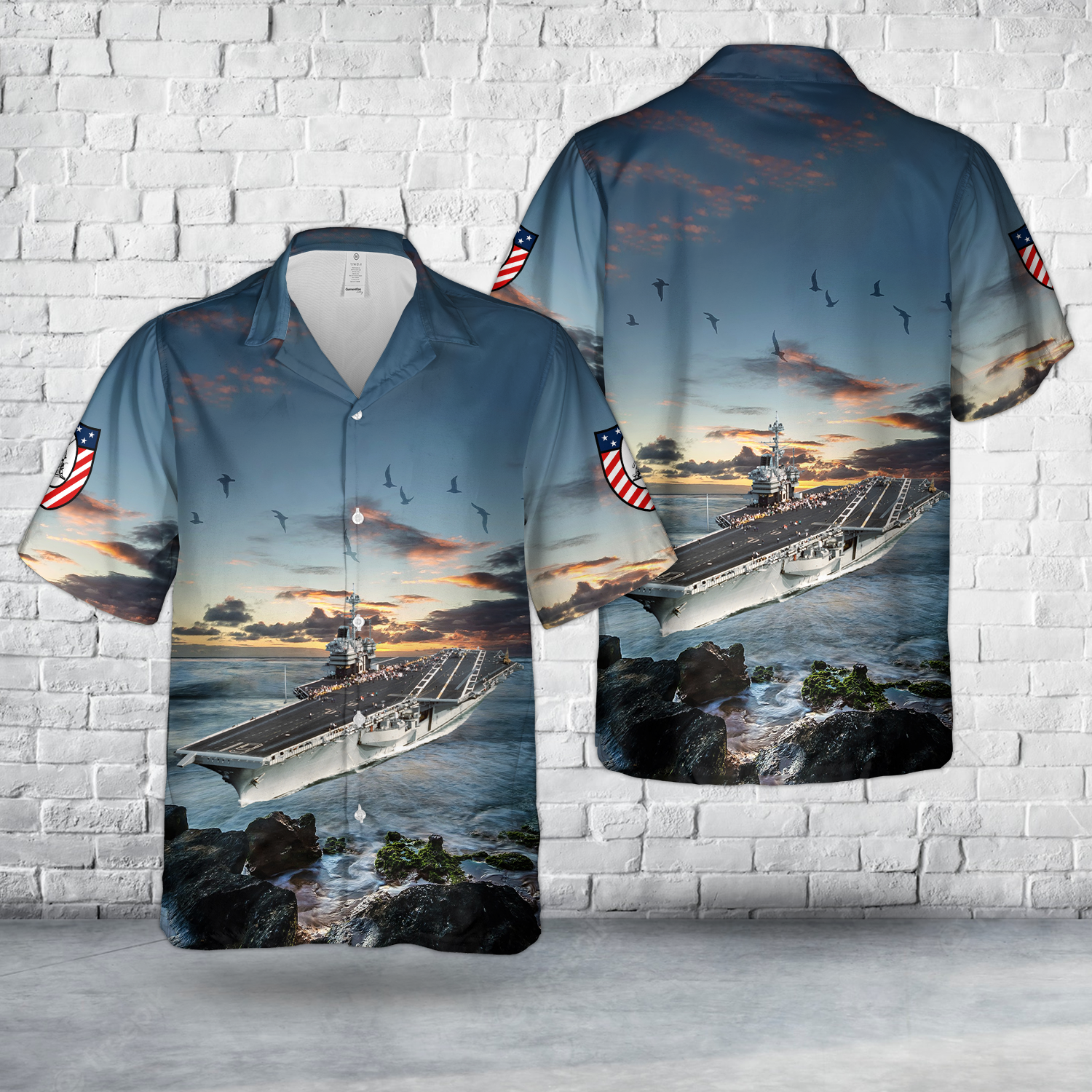 US Navy USS Ranger CV 61 Hawaiian Shirt DLHH2804PL01.png