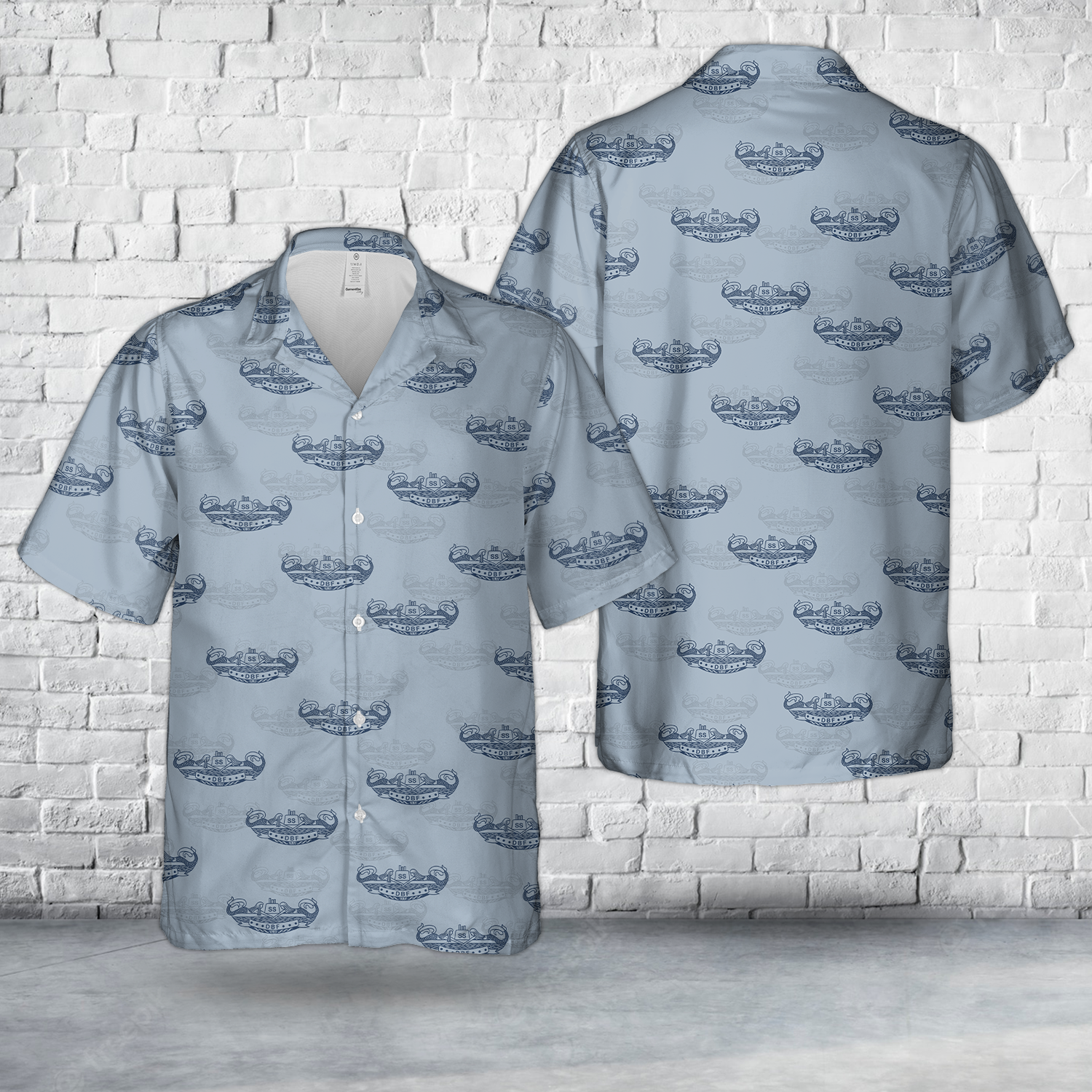 US Navy Submarine Diesel Boats Forever Badge Silhouette Hawaiian Shirt DLHH1904PL05.png