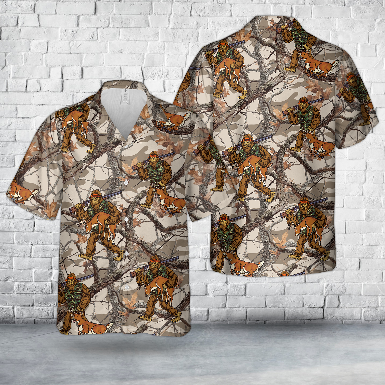 Bigfoot Hunting Hawaiian Shirt DLHH1904PL02.png