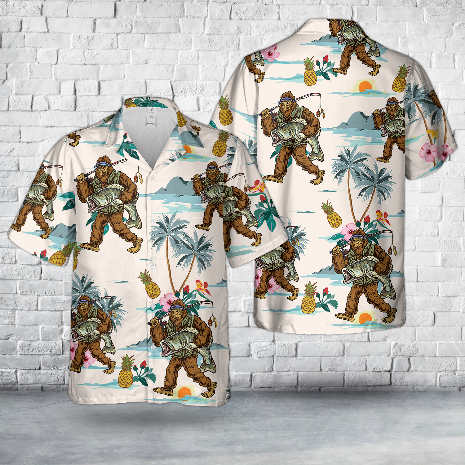 Tropical Bigfoot Largemouth Bass Fishing Hawaiian Shirt DLHH1804PL06.png