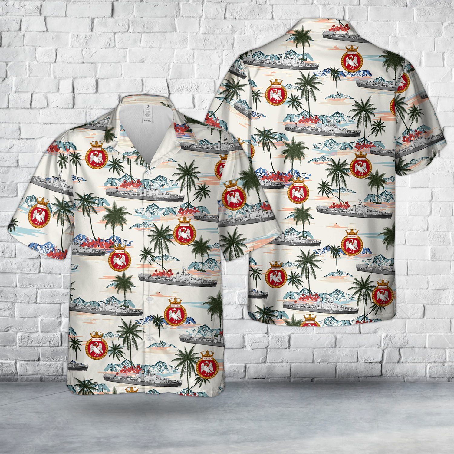 Royal Canadian Navy HMCS Buckingham FFE 314 Prestonian class frigate Hawaiian Shirt DLHH1704PL01.png