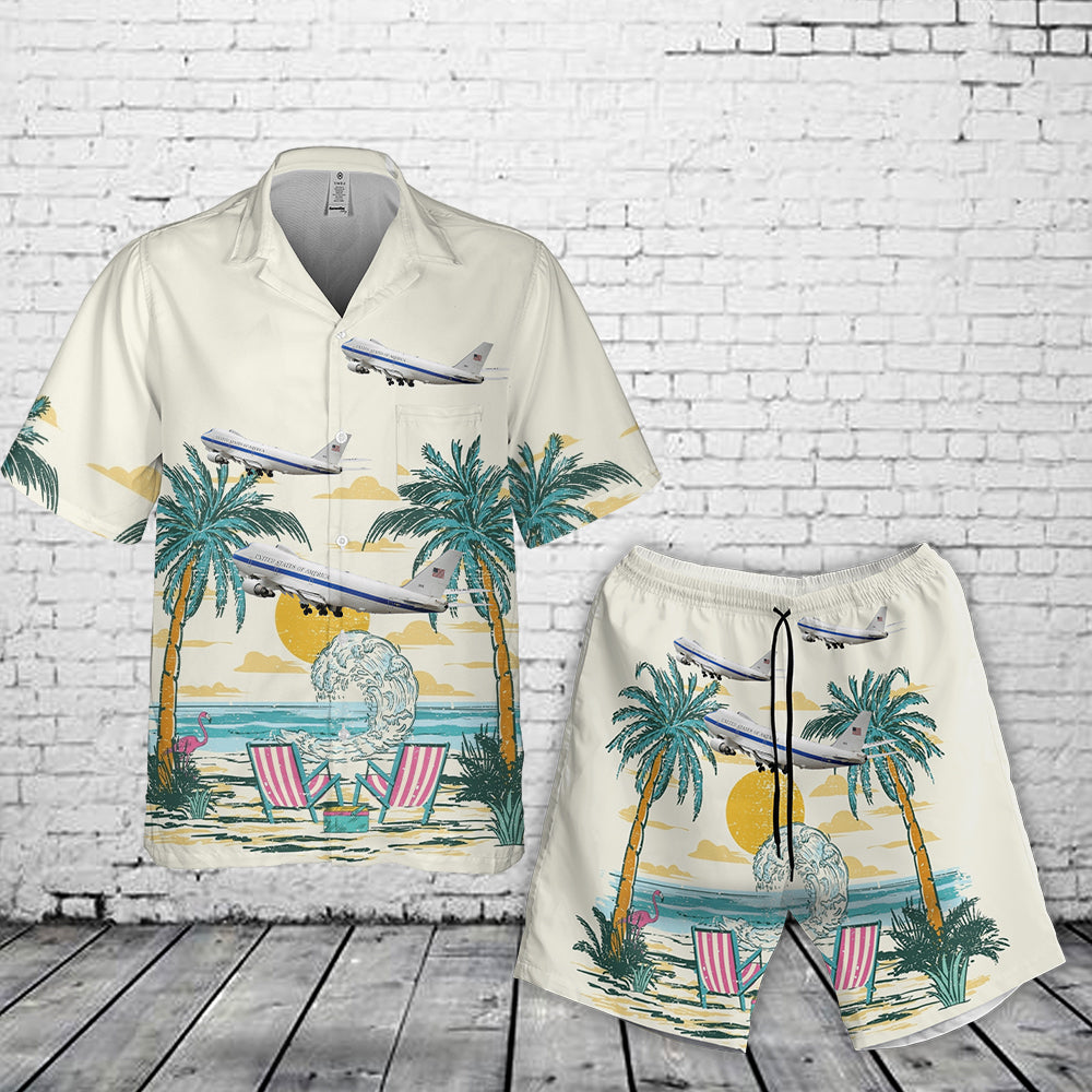 USAF Nightwatch Doomsday Boeing E 4B Hawaiian Shirt Shorts NLSI1504PL03 mk1.jpg