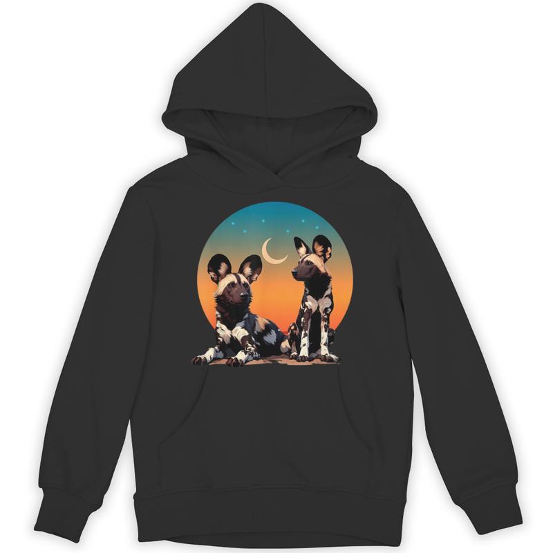 african painted wild dogs sunset moon dog lovers unisex hoodie 20250320112202 nhxg3e0e s4.jpg