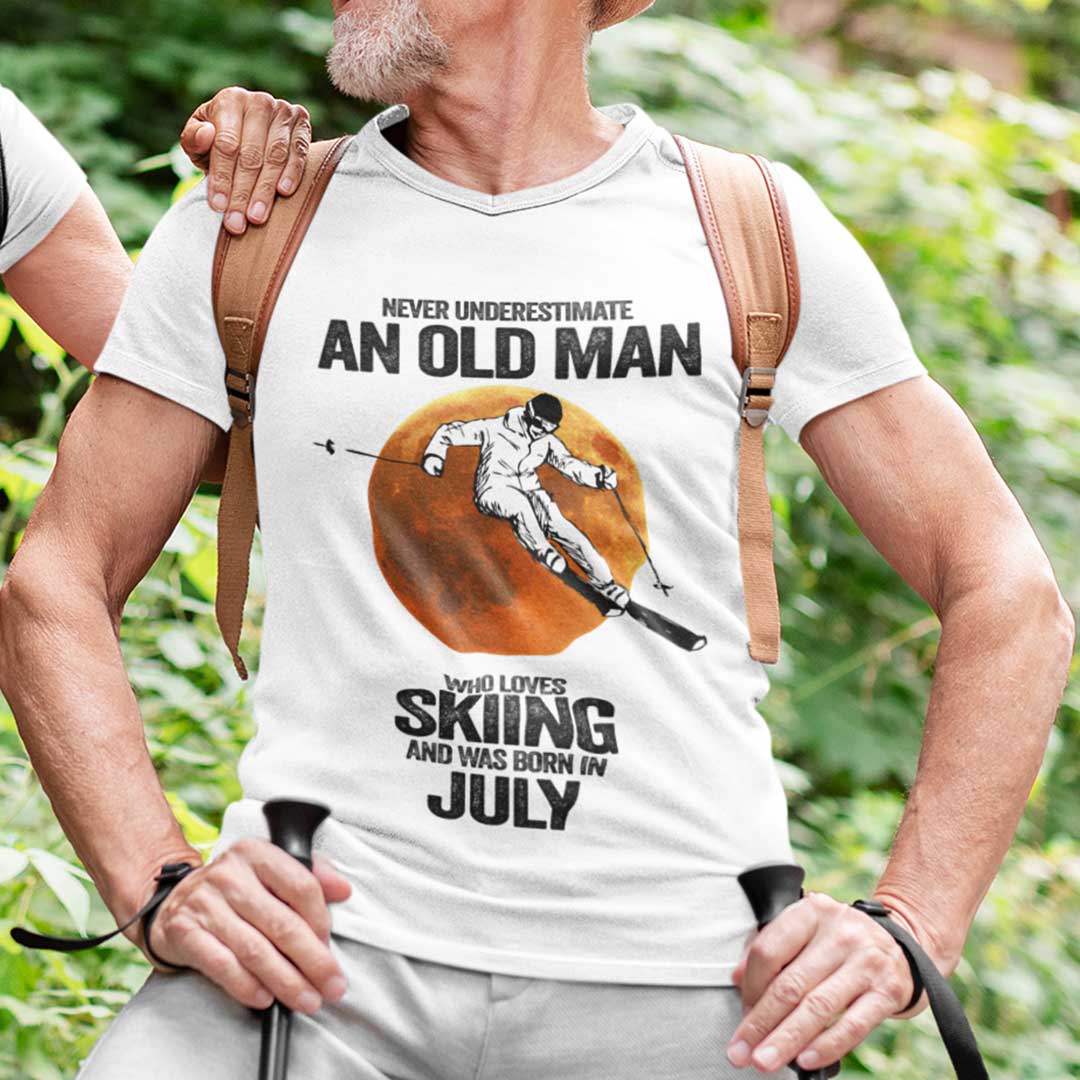 Never Underestimate An Old Man Who Loves Skiing Shirt July.jpg