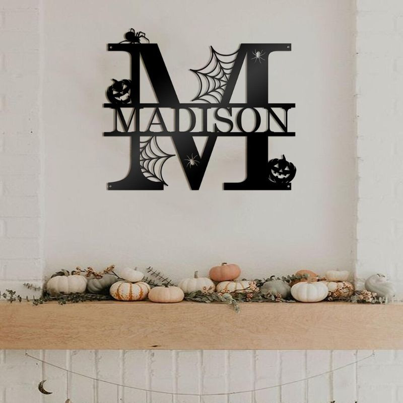 custom monogram metal sign spooky halloween family last name metal wall art asrvgja5.jpg