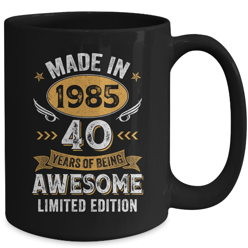 Vintage Made In 1985 40 Years Old 40th Birthday Men Women Mug 15oz Mug Black back 800x.jpg