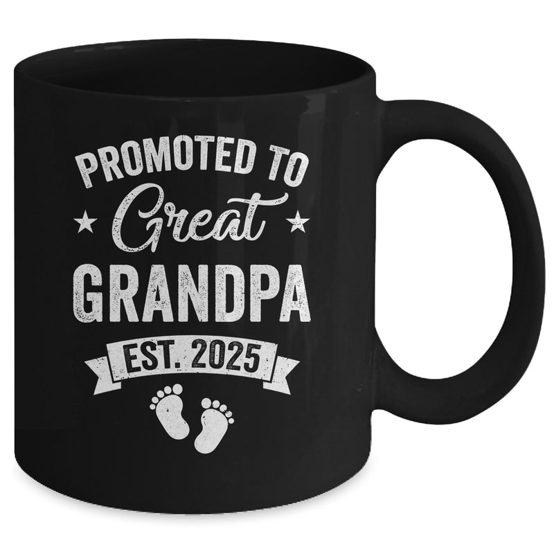 Promoted To Great Grandpa Est 2025 Pregnancy Announcement Mug 11oz Mug Black back 800x.jpg