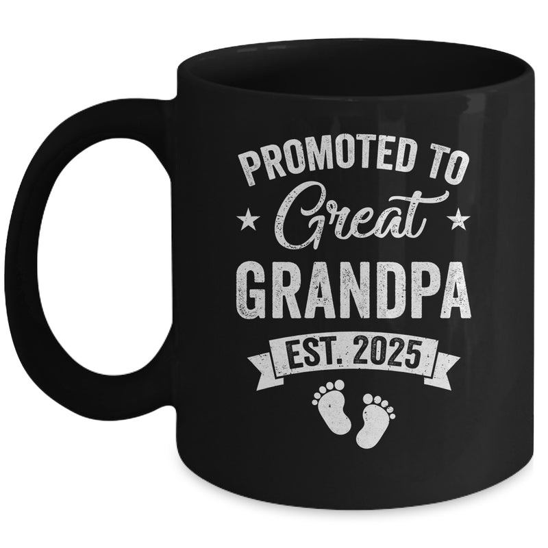 Promoted To Great Grandpa Est 2025 Pregnancy Announcement Mug 11oz Mug Black front 800x.jpg