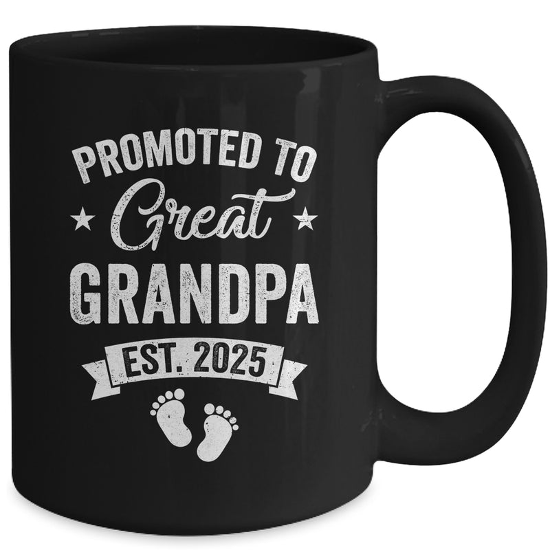 Promoted To Great Grandpa Est 2025 Pregnancy Announcement Mug 15oz Mug Black back 800x.jpg