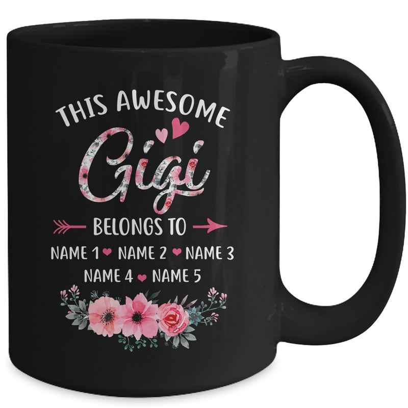 Personalized This Awesome Gigi Belongs To Custom Kids Name Floral Gigi Mothers Day Birthday Christmas Mug 15oz Mug Black back 800x.jpg