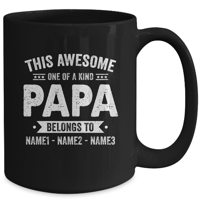 Personalized Custom Kids Name This Awesome Papa Belongs To Kids Custom Papa With Kid s Name For Men Fathers Day Birthday Christmas Mug 15oz Mug Black back 800x.jpg