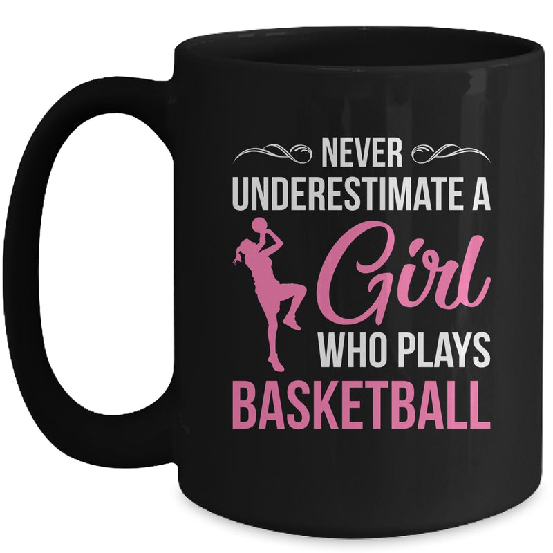 Funny Basketball Player Design for Girls Youth Teens Mug 15oz Mug Black front 800x.jpg